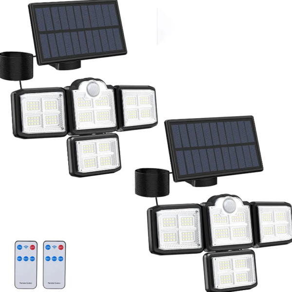 Reflector de 4 cabezas con Panel solar